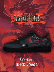 Rotäugiger schwarzer Drache V.1 Custom Sneakers