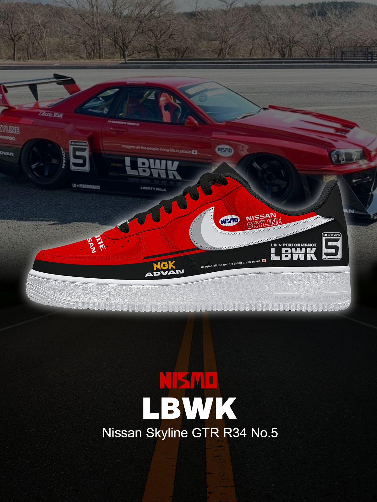 Skyline GTR R34 Nr. 5 Custom Sneakers