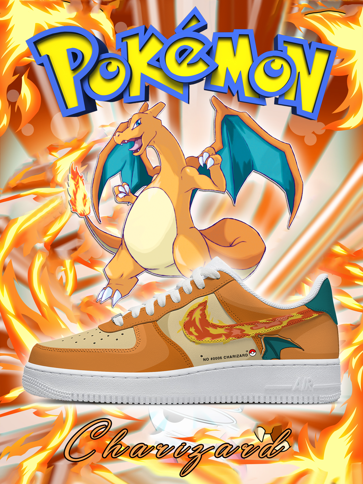 Nr.0006 Charizard Style 2 Custom Sneakers
