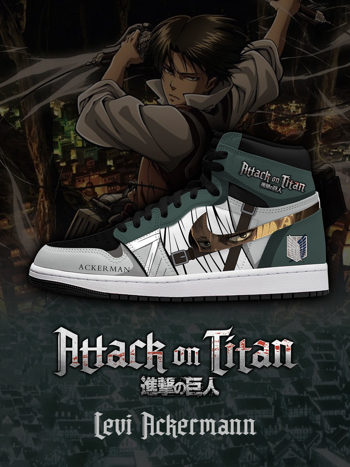 Levi Ackerman V.1 Custom High-Top-Sneaker
