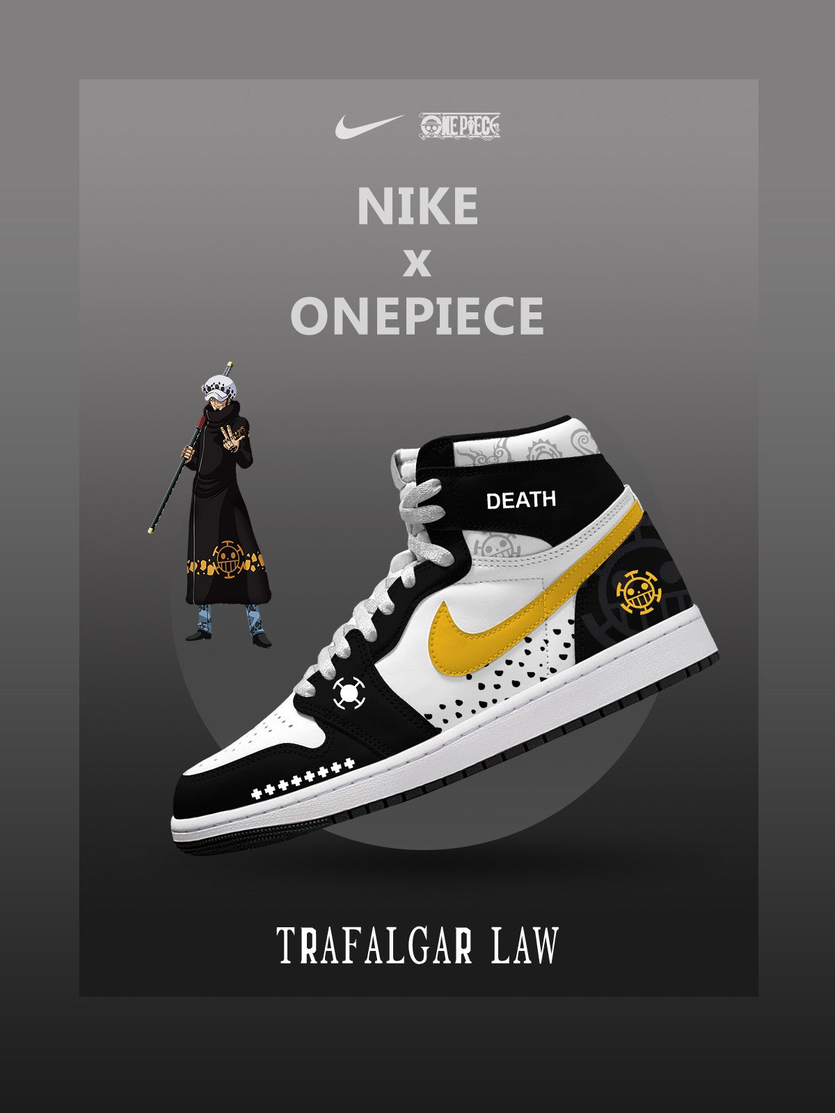 Baskets montantes personnalisées Trafalgar D. Water Law V.3