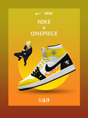 Baskets montantes personnalisées Black Leg Sanji V.3