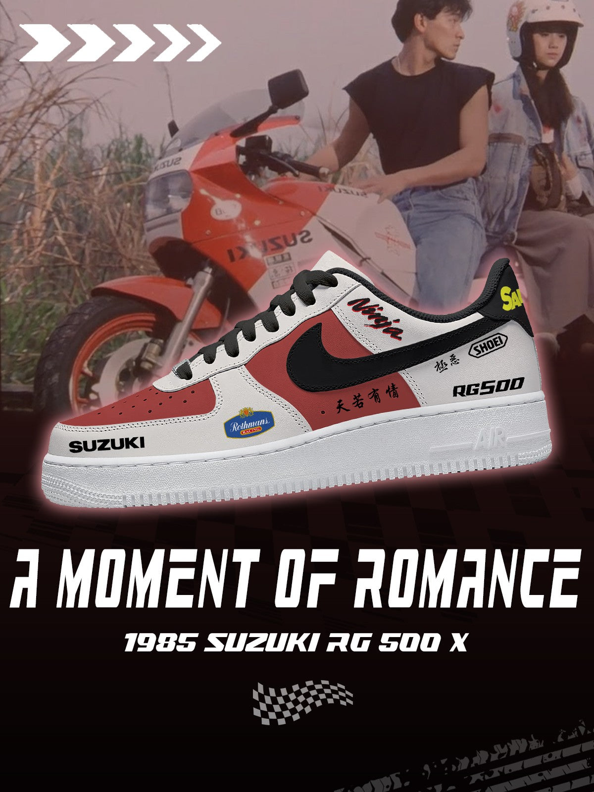 Baskets personnalisées RG 500 x A Moment of Romance V.1 de 1985