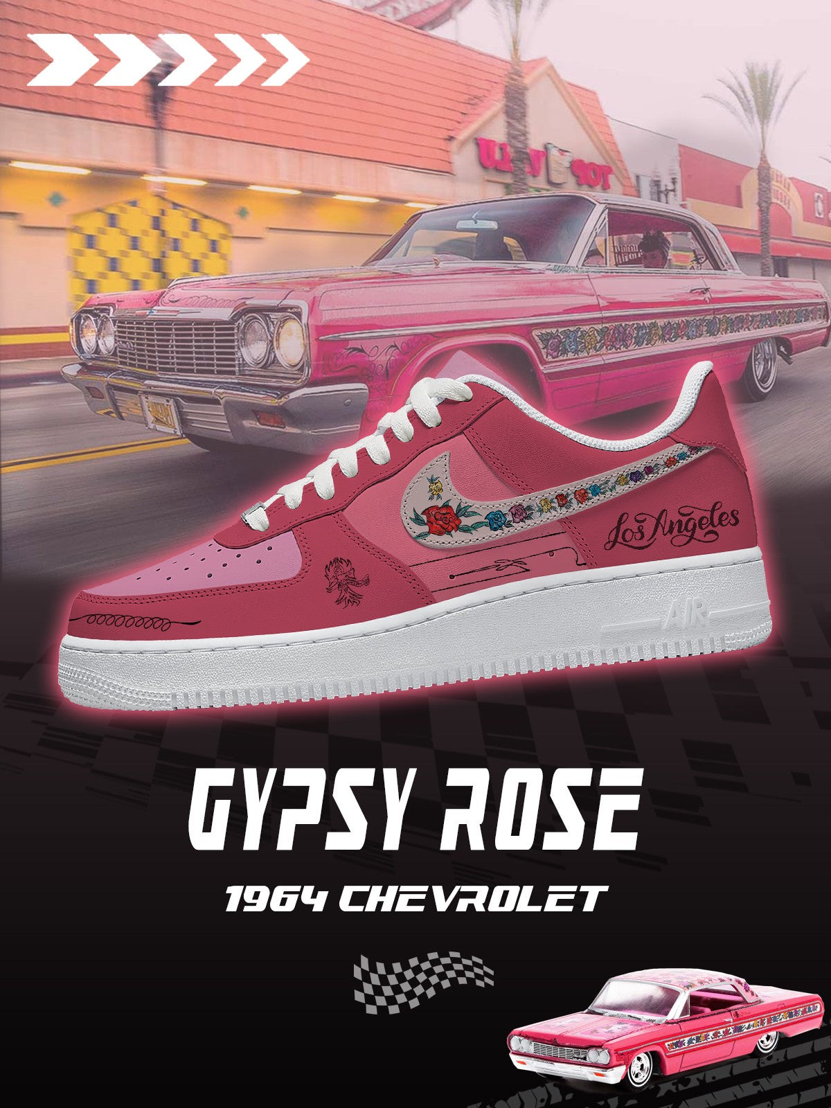 Baskets personnalisées Impala Gypsy Rose V.1 de 1964