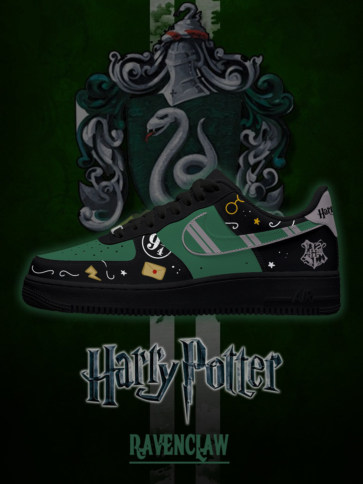Hogwarts Slytherin Haus V.2 Custom Sneakers