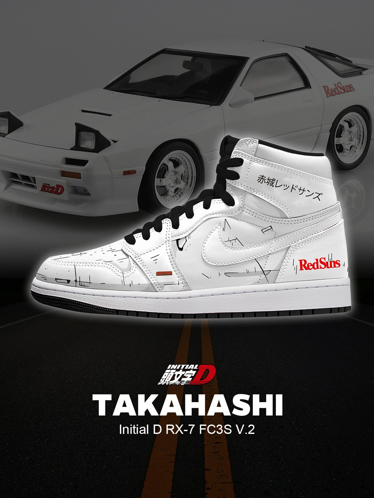 Keisuke Takahashi RX-7 FC3S V.2 Custom High-Top-Sneaker