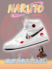 Baskets montantes personnalisées Akatsuki Itachi Uchiha V.3