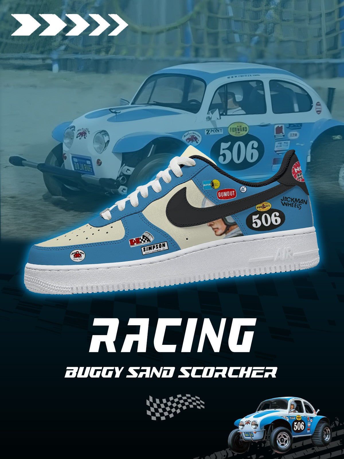 Baskets personnalisées Racing Buggy Sand Scorcher V.1