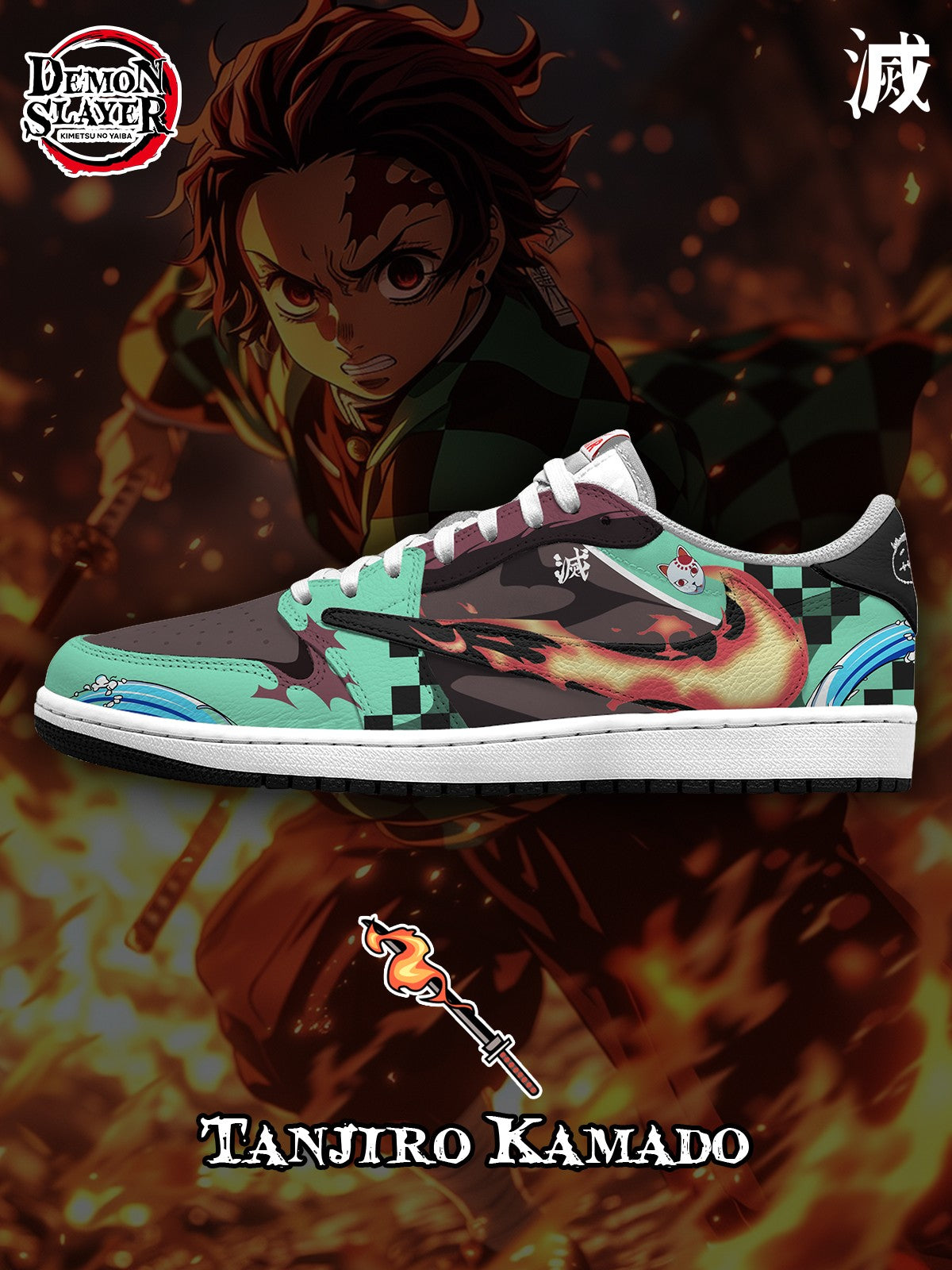 Tanjiro Kamado V.4 Custom TS Niedrige Turnschuhe
