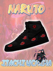 Baskets montantes personnalisées Akatsuki Itachi Uchiha V.5